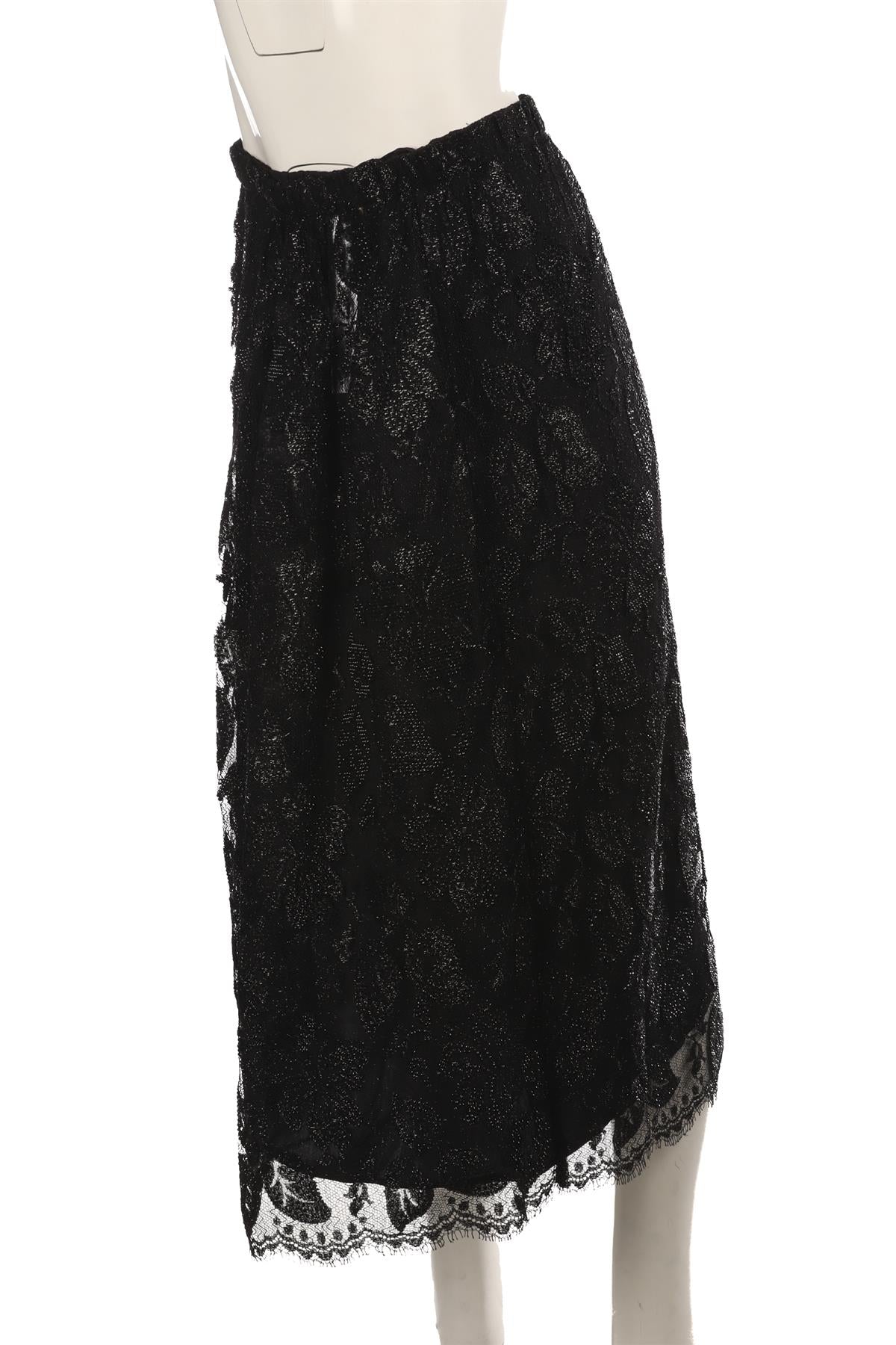 GUCCI BLACK LACE MIDI SKIRT IT 42 UK 10