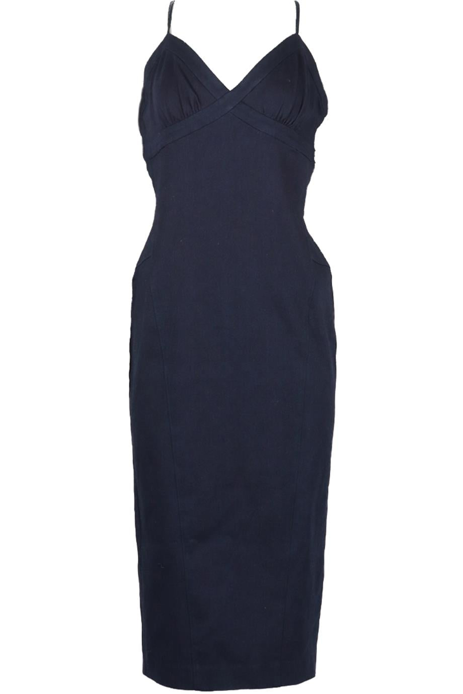 NBD DENIM MIDI DRESS LARGE