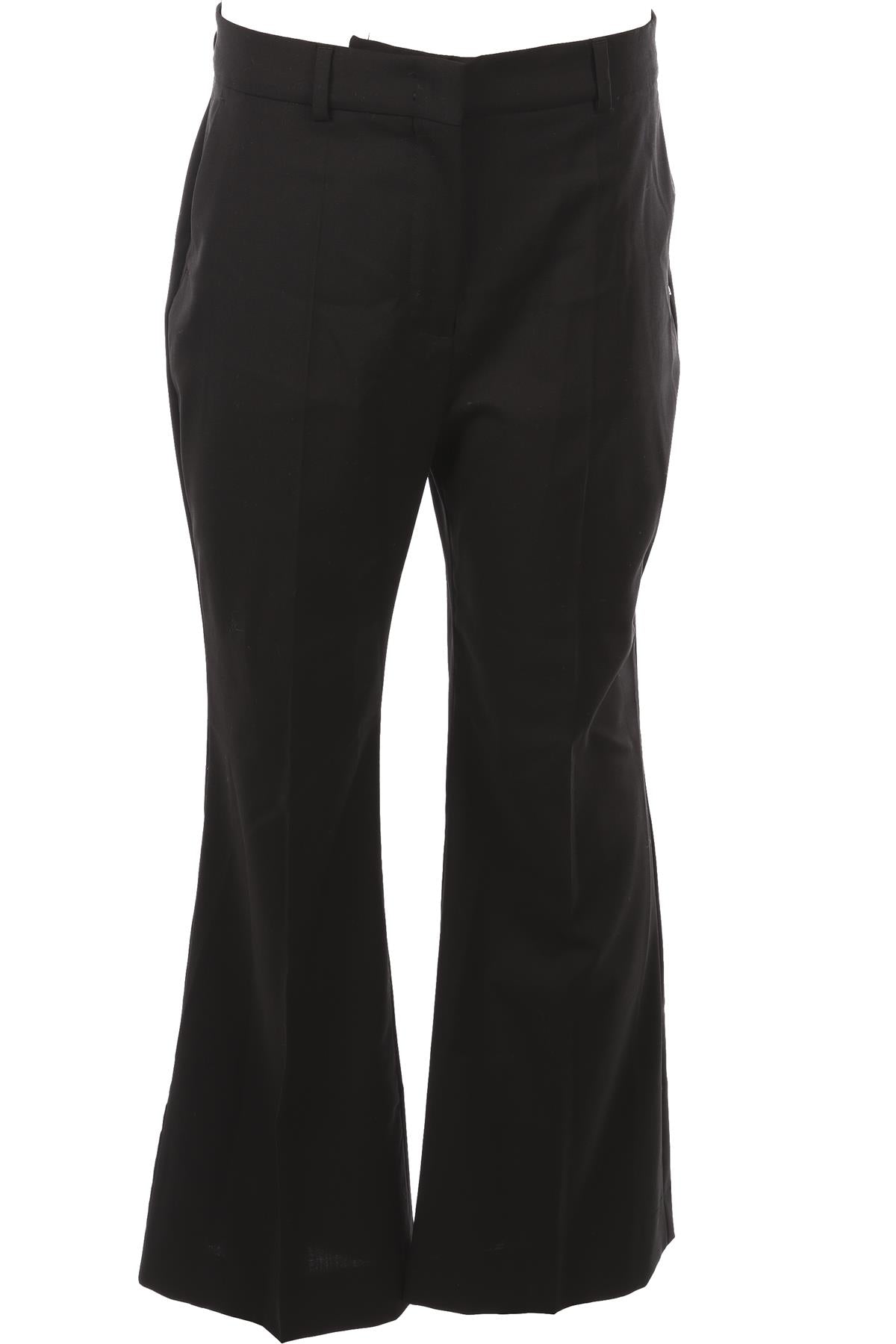 SPORTMAX BLACK WOOL STRAIGHT LEG PANTS SMALL