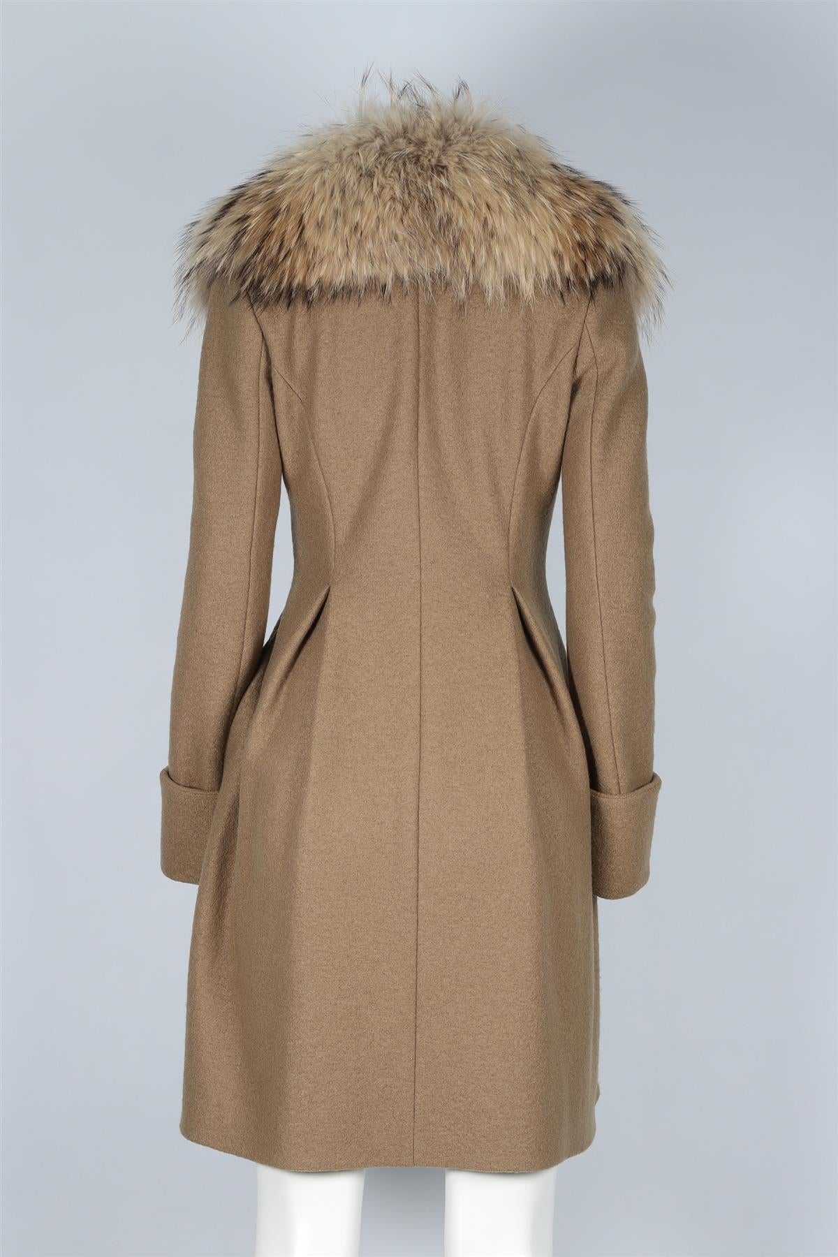 PLEIN SUD BROWN WOOL COAT FR 38 UK 10