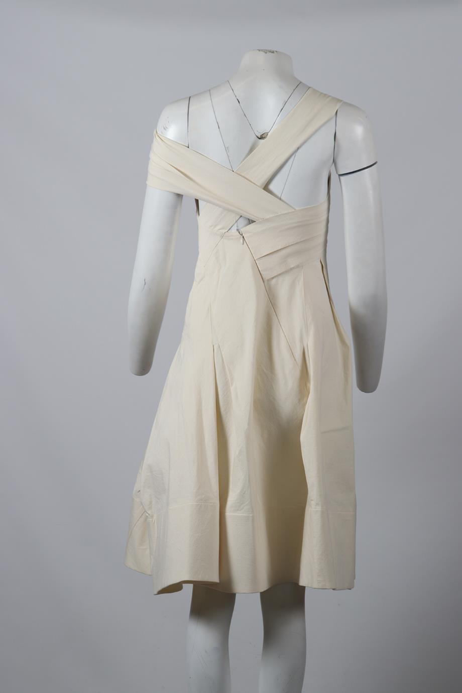 DONNA KARAN COTTON BLEND MIDI DRESS US 2 UK 6