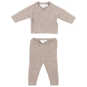 Bonpoint Taupe Kids Girls Knit Set 3 Months