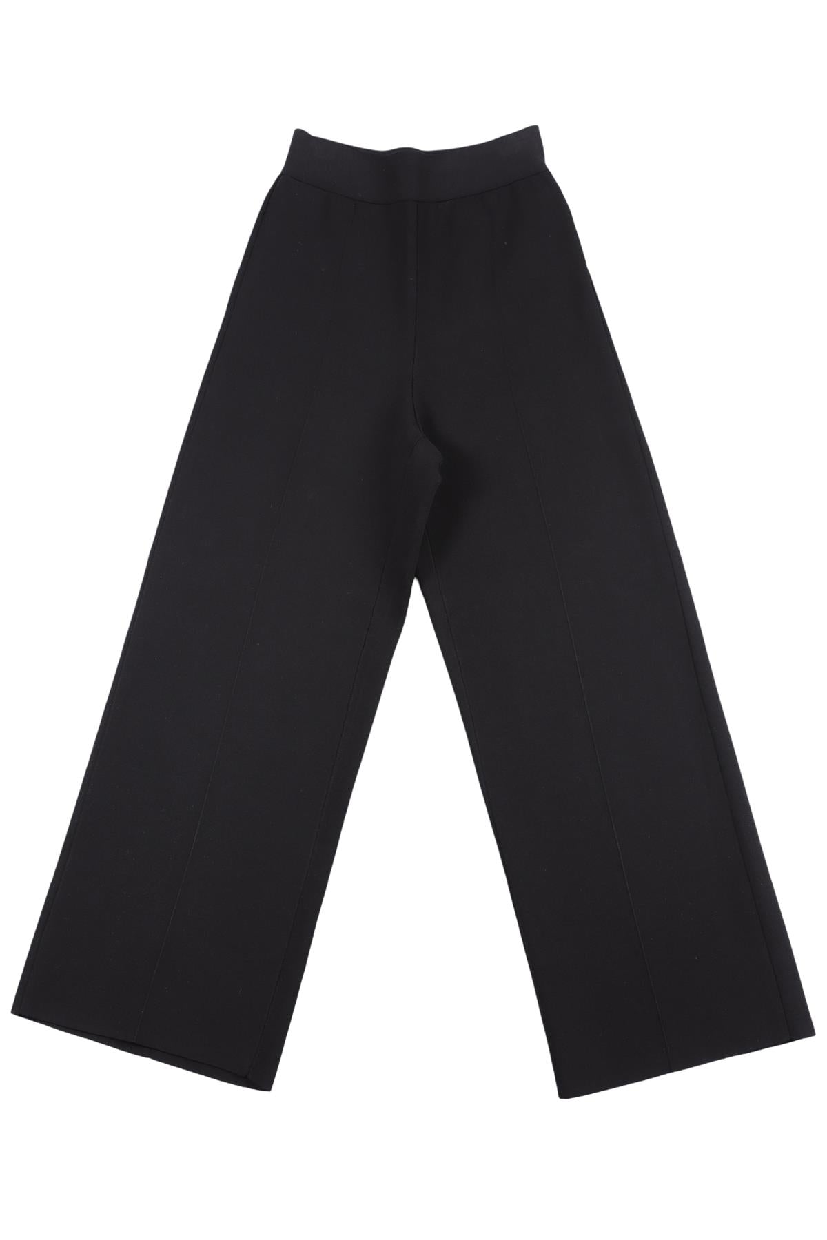ROLAND MOURET BLACK KNIT WIDE LEG PANTS XSMALL