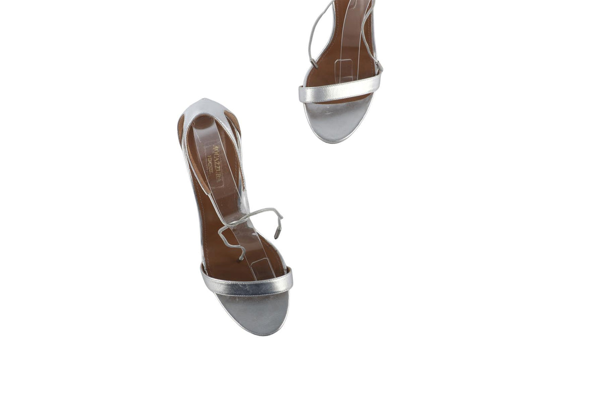 SILVER LEATHER SANDALS