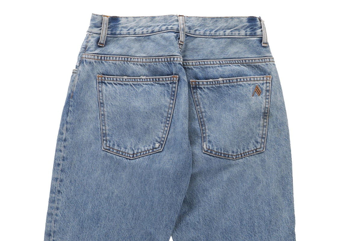 THE ATTICO BLUE HIGH RISE STRAIGHT LEG JEANS W26