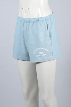 SPORTY & RICH BLUE COTTON SHORTS XSMALL