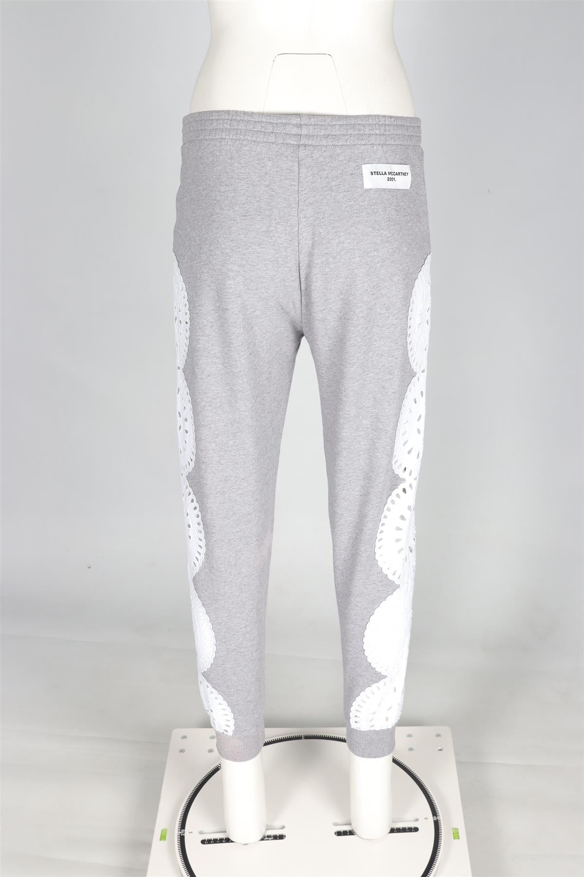 STELLA MCCARTNEY GREY COTTON TRACK PANTS IT 40 UK 8