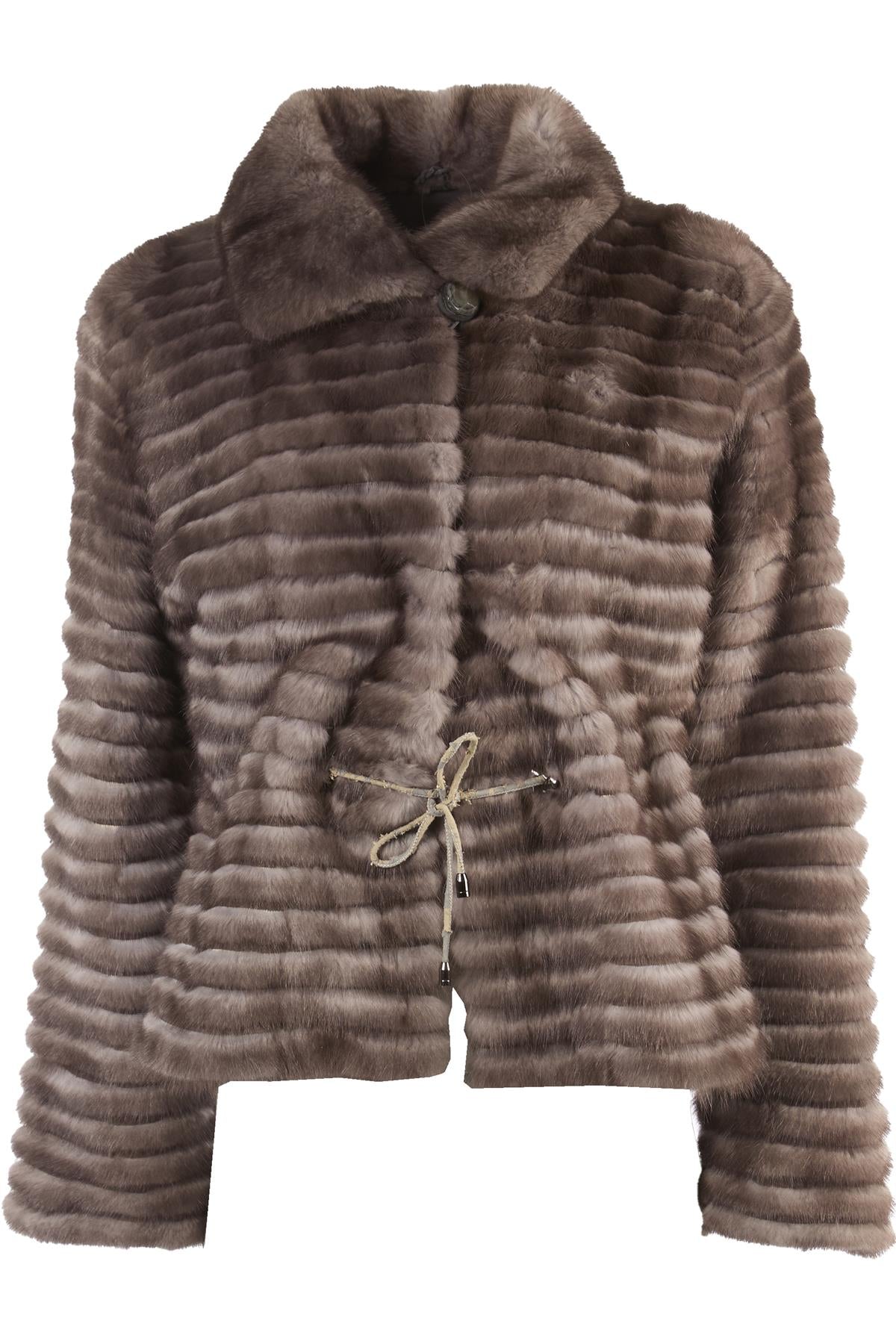 MILADY GREY MINK FUR JACKET FR 40 UK 12