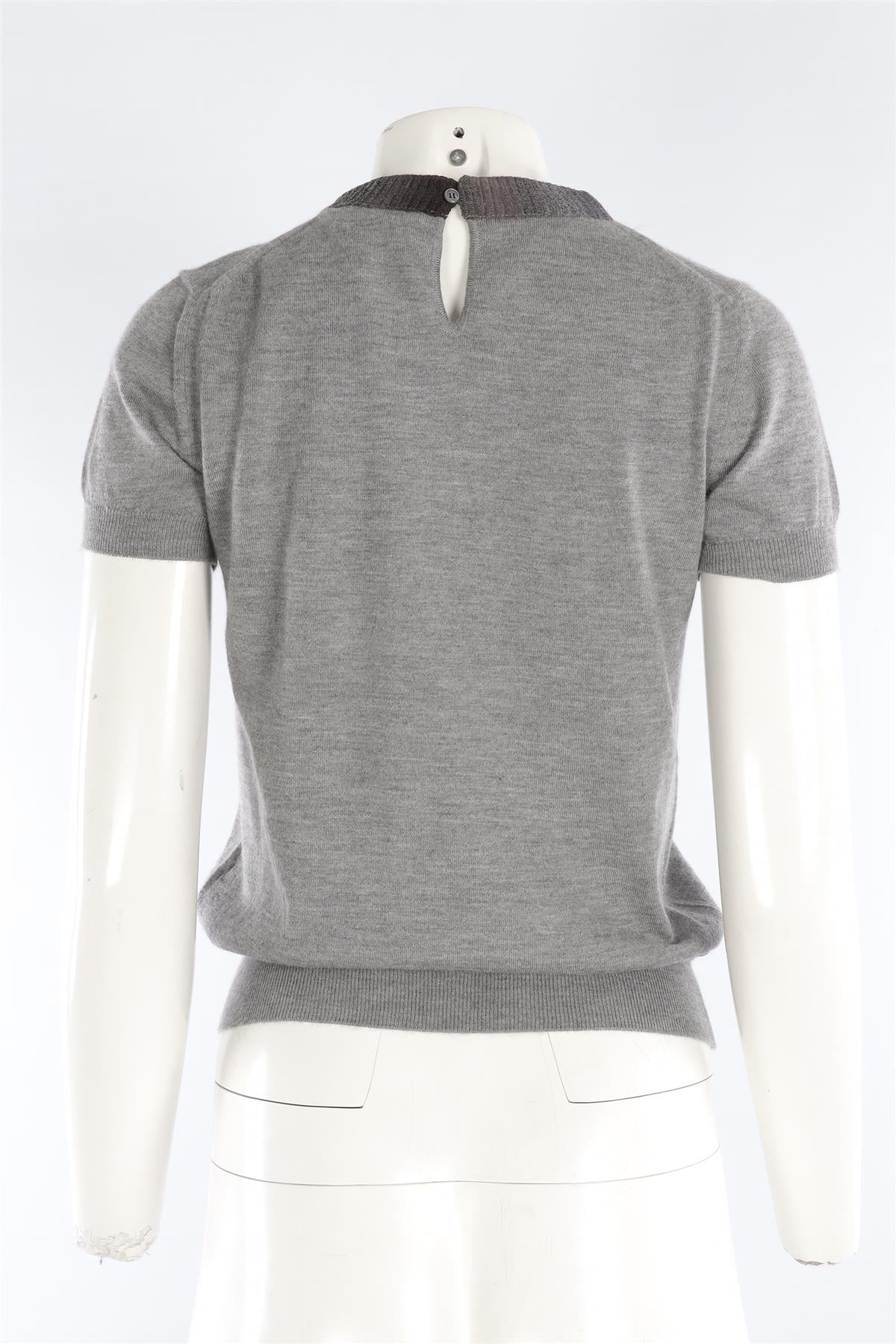 YVES SAINT LAURENT GREY CASHMERE TOP SMALL
