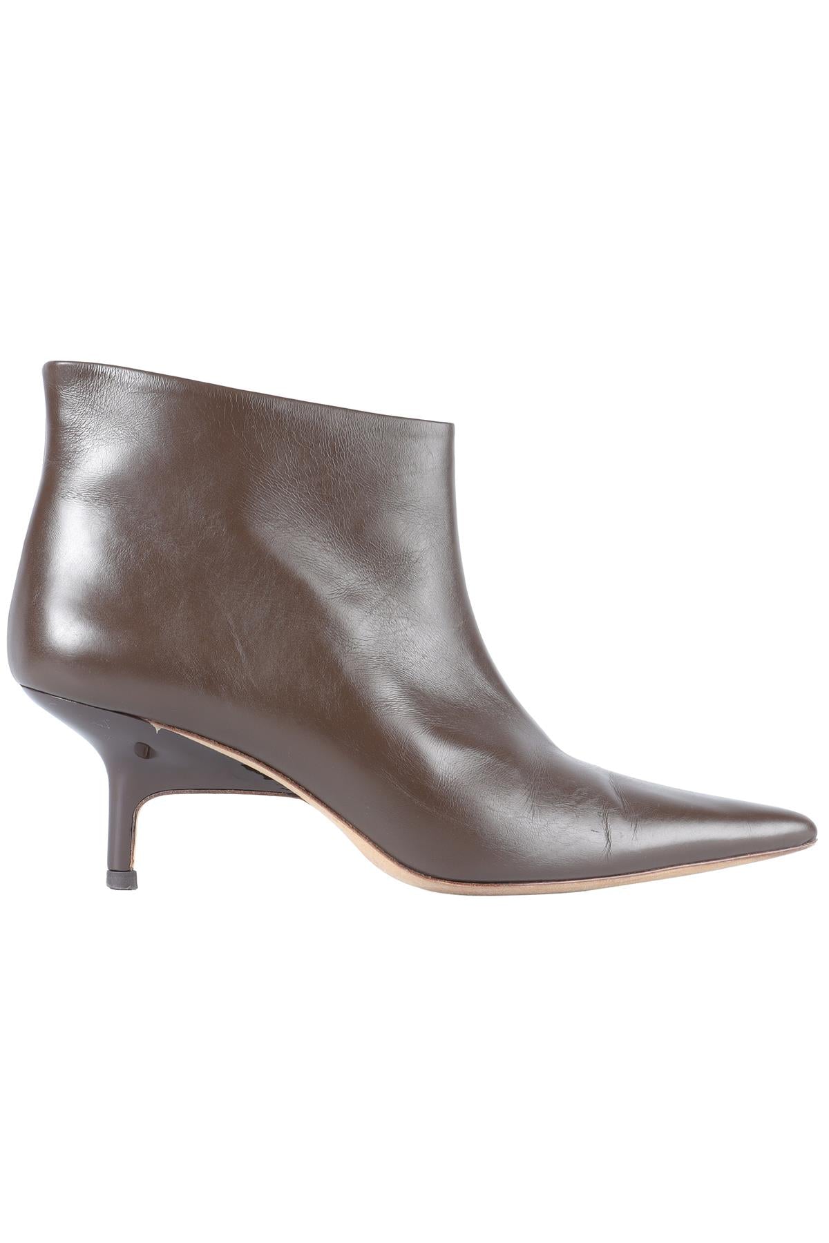 REJINA PYO BROWN LEATHER ANKLE BOOTS EU 38 UK 5 US 8