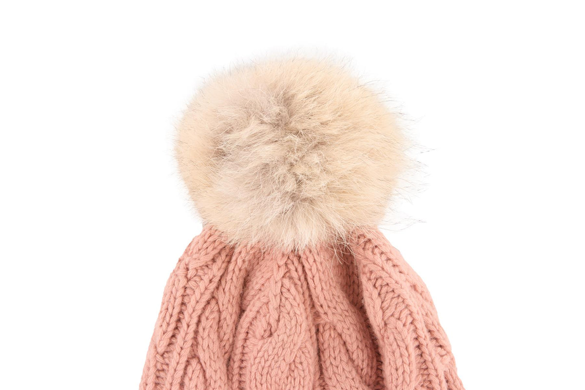 MONCLER GRENOBLE PINK WOOL BEANIE ONE SIZE