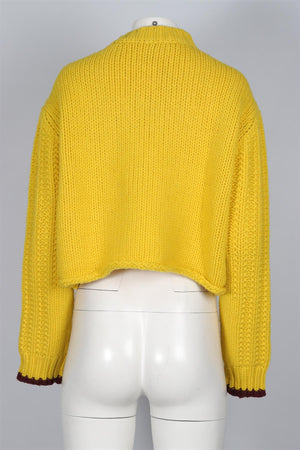 VICTORIA VICTORIA BECKHAM YELLOW WOOL SWEATER XSMALL