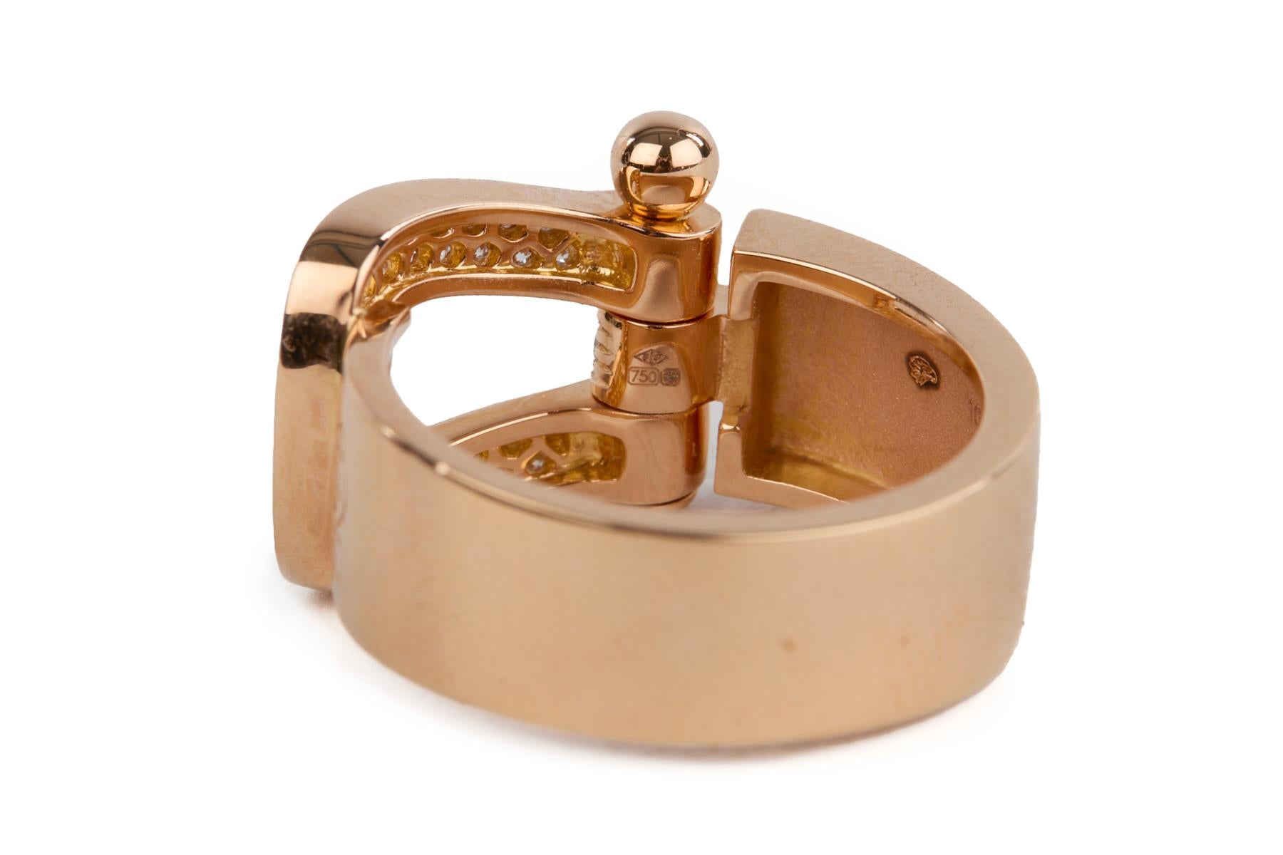 FRED FORCE 10 18K ROSE GOLD AND DIAMOND RING SIZE 53