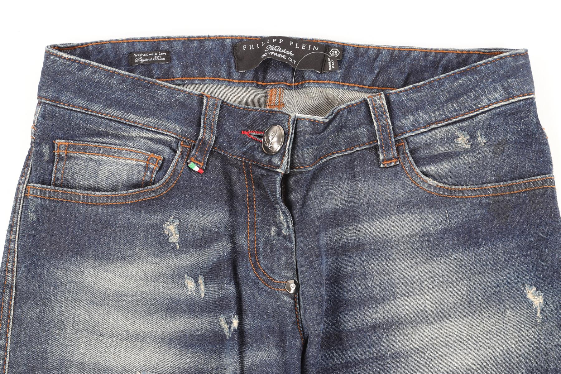 PHILIPP PLEIN BLUE DENIM TAPERED JEANS W25 UK 6/8