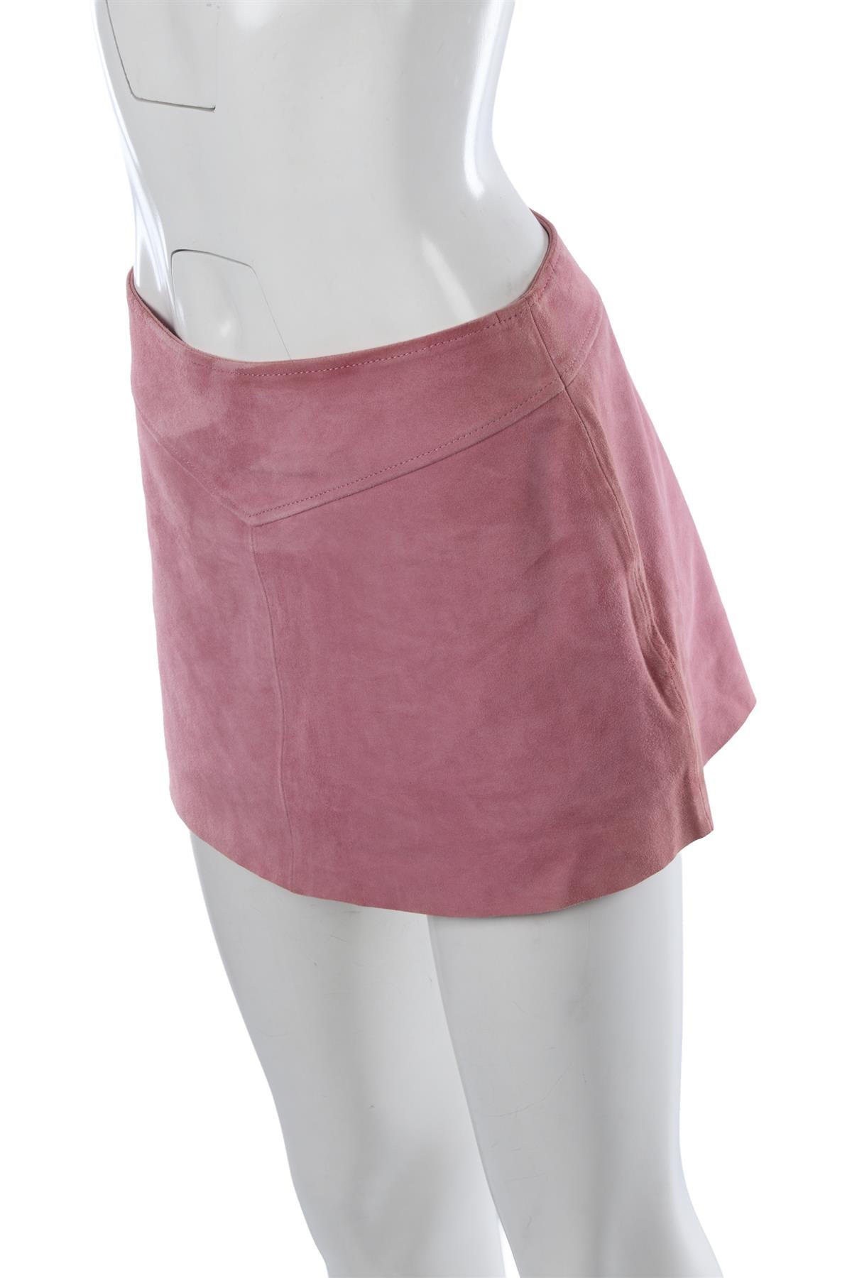 Pink Suede Mini Skirt