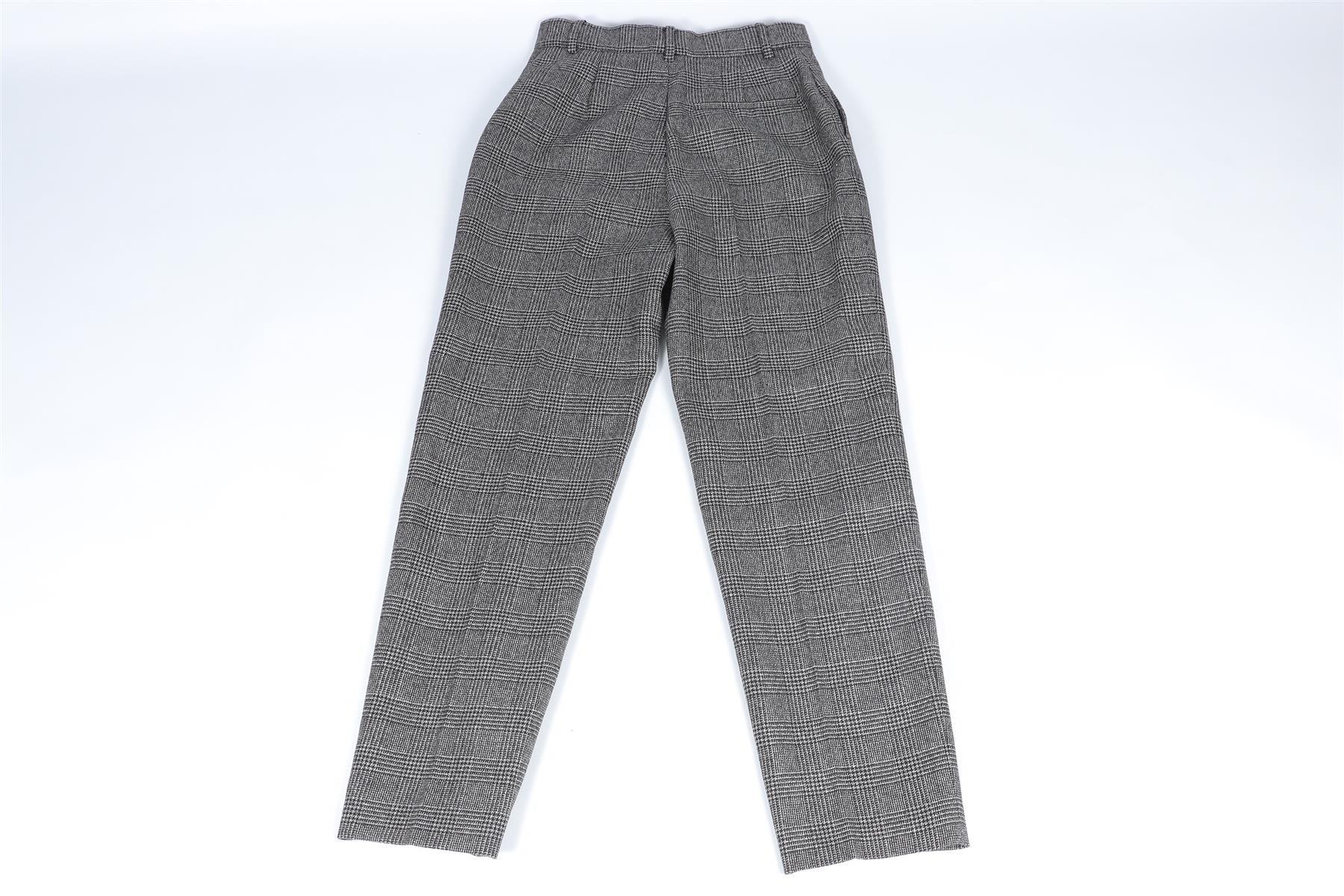 BALENCIAGA GREY WOOL STRAIGHT LEG PANTS FR 36 UK 8