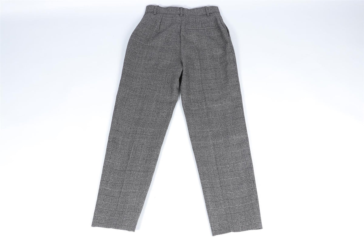 BALENCIAGA GREY WOOL STRAIGHT LEG PANTS FR 36 UK 8