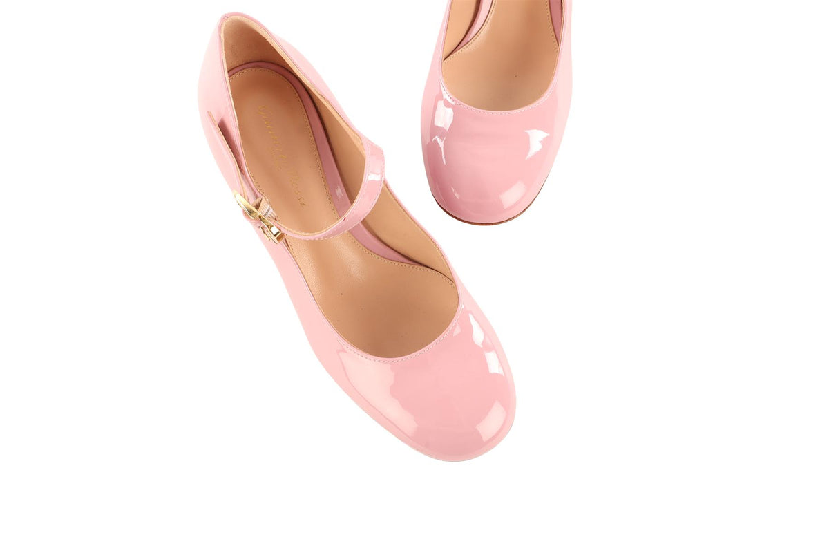 GIANVITO ROSSI PINK PATENT LEATHER PUMPS EU 36 UK 3 US 6