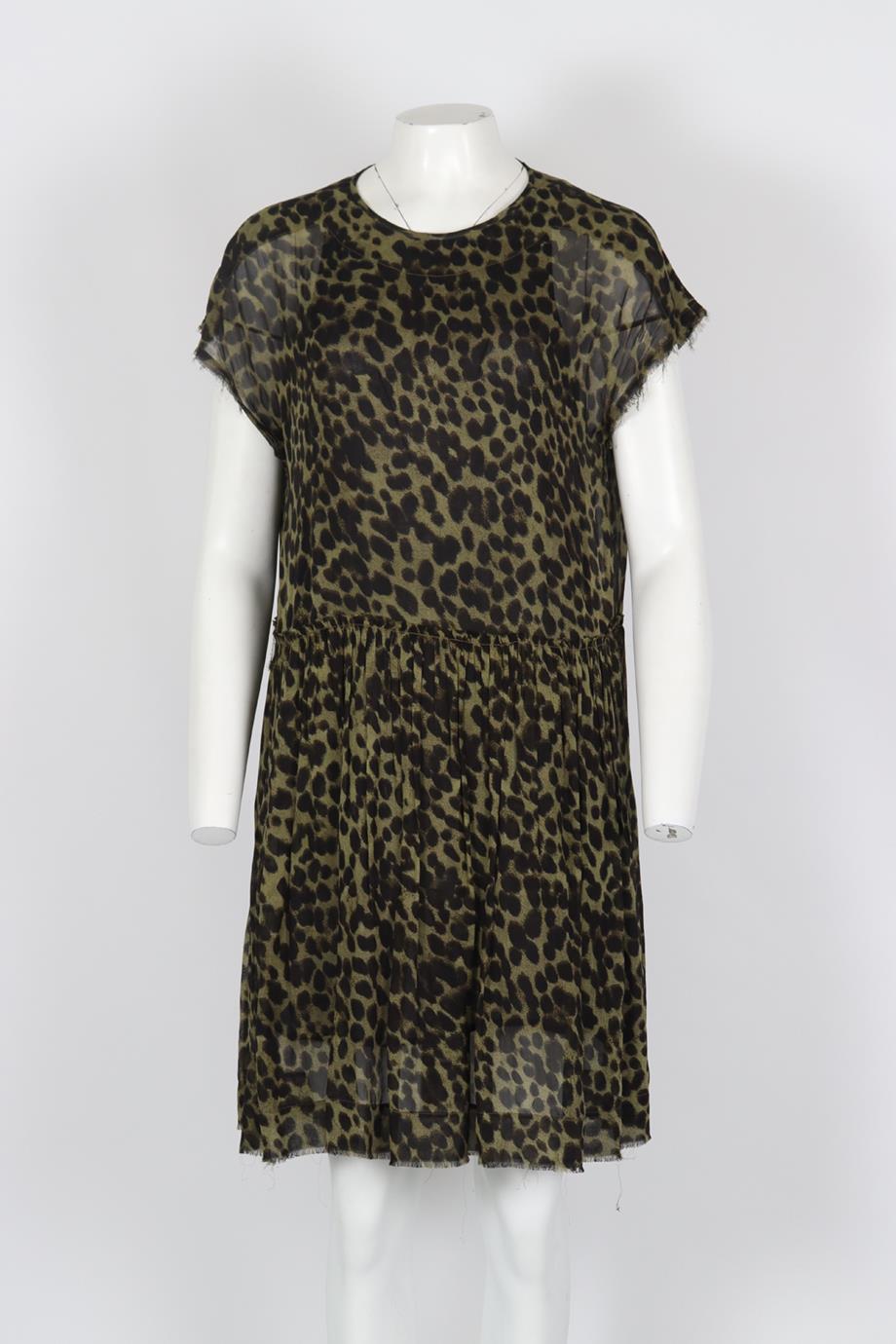 ISABEL MARANT ÉTOILE LEOPARD PRINT SILK MINI DRESS FR 34 UK 6
