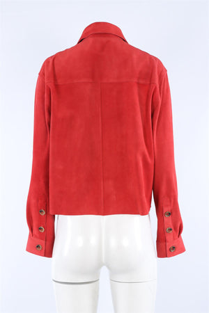 BELLA FREUD RED SUEDE JACKET SMALL
