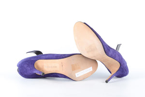 MANOLO BLAHNIK PURPLE SUEDE PUMPS EU 39.5 UK 6.5 US 9.5