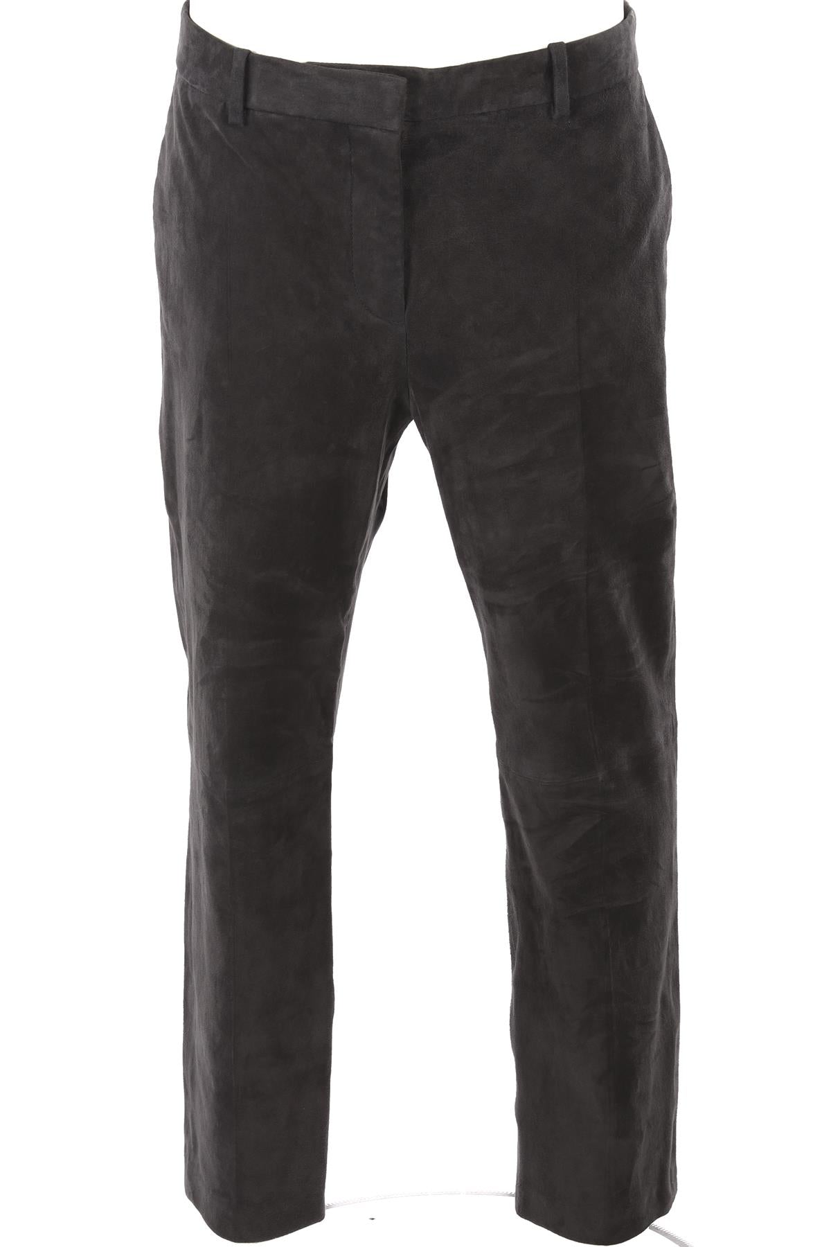 JOSEPH GREY SUEDE STRAIGHT LEG PANTS FR 44 UK 14