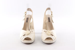LOUIS VUITTON WHITE LEATHER SANDALS EU 41 UK 8 US 11