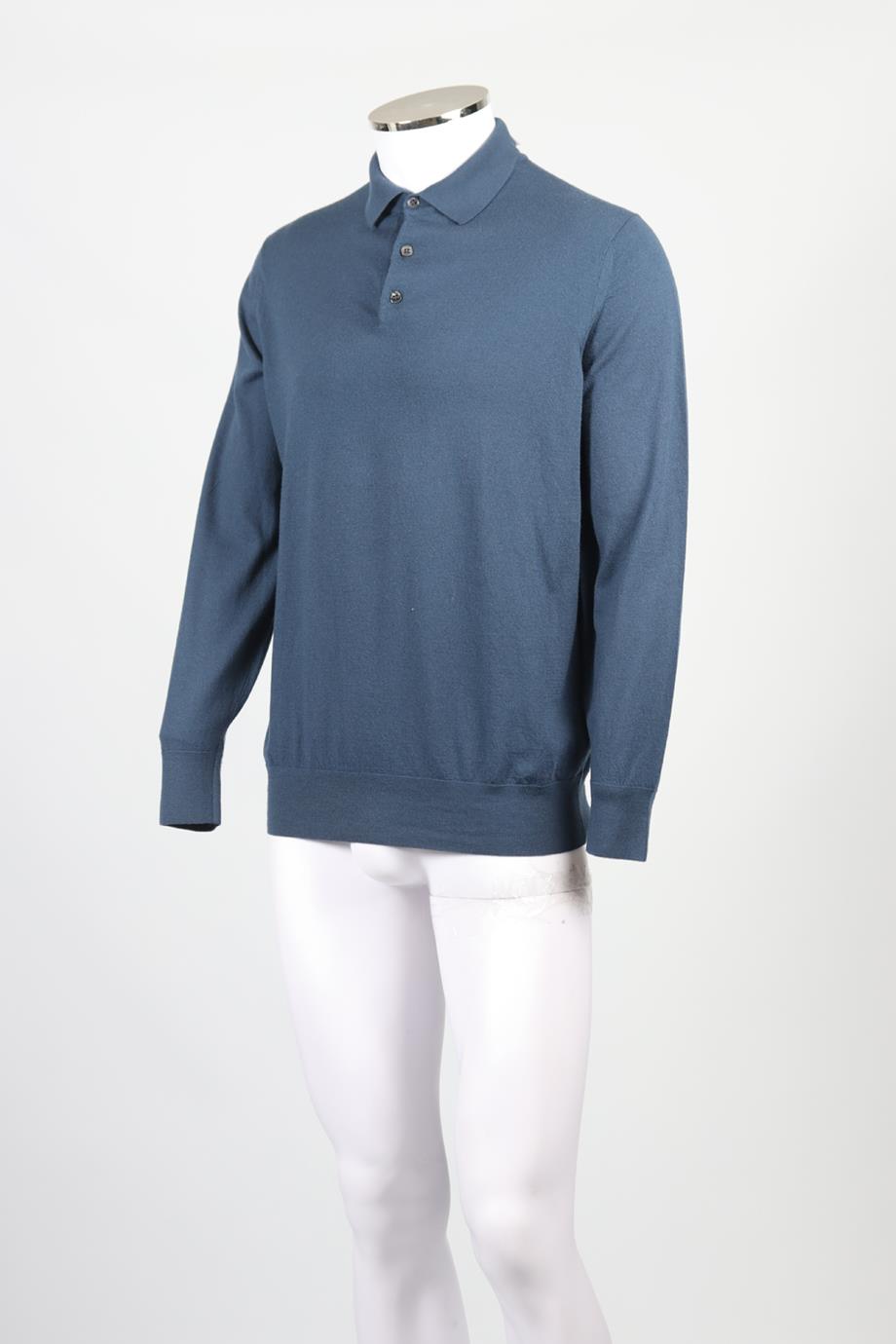 LORO PIANA MENS WOOL POLO SHIRT IT 56 FR 56 UK/US 46