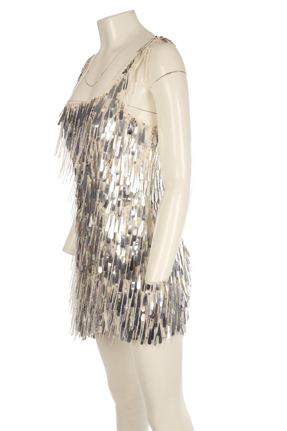 ILTA SILVER SEQUIN MINI DRESS FR 36 UK 8