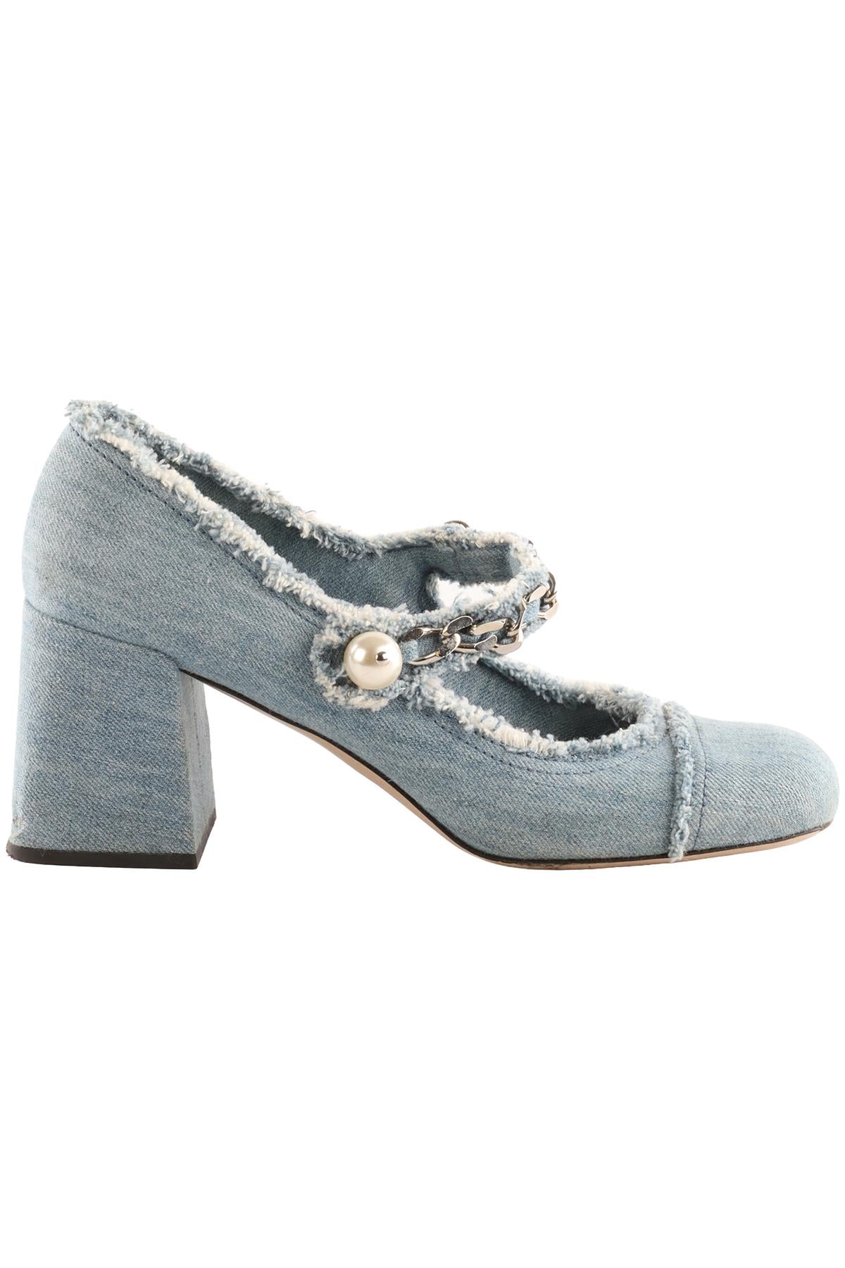 MIU MIU BLUE DENIM PUMPS EU 37 UK 4