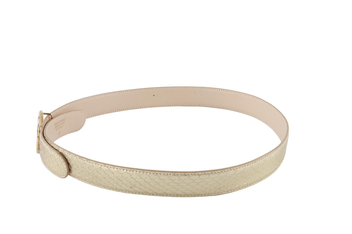 EMILIO PUCCI GOLD LEATHER WAIST BELT SMALL