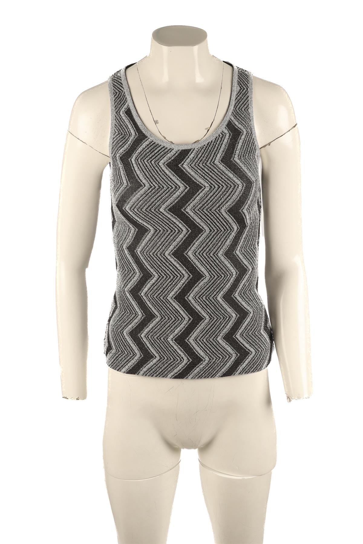 MISSONI SILVER CROCHET TOP IT 38 UK 6
