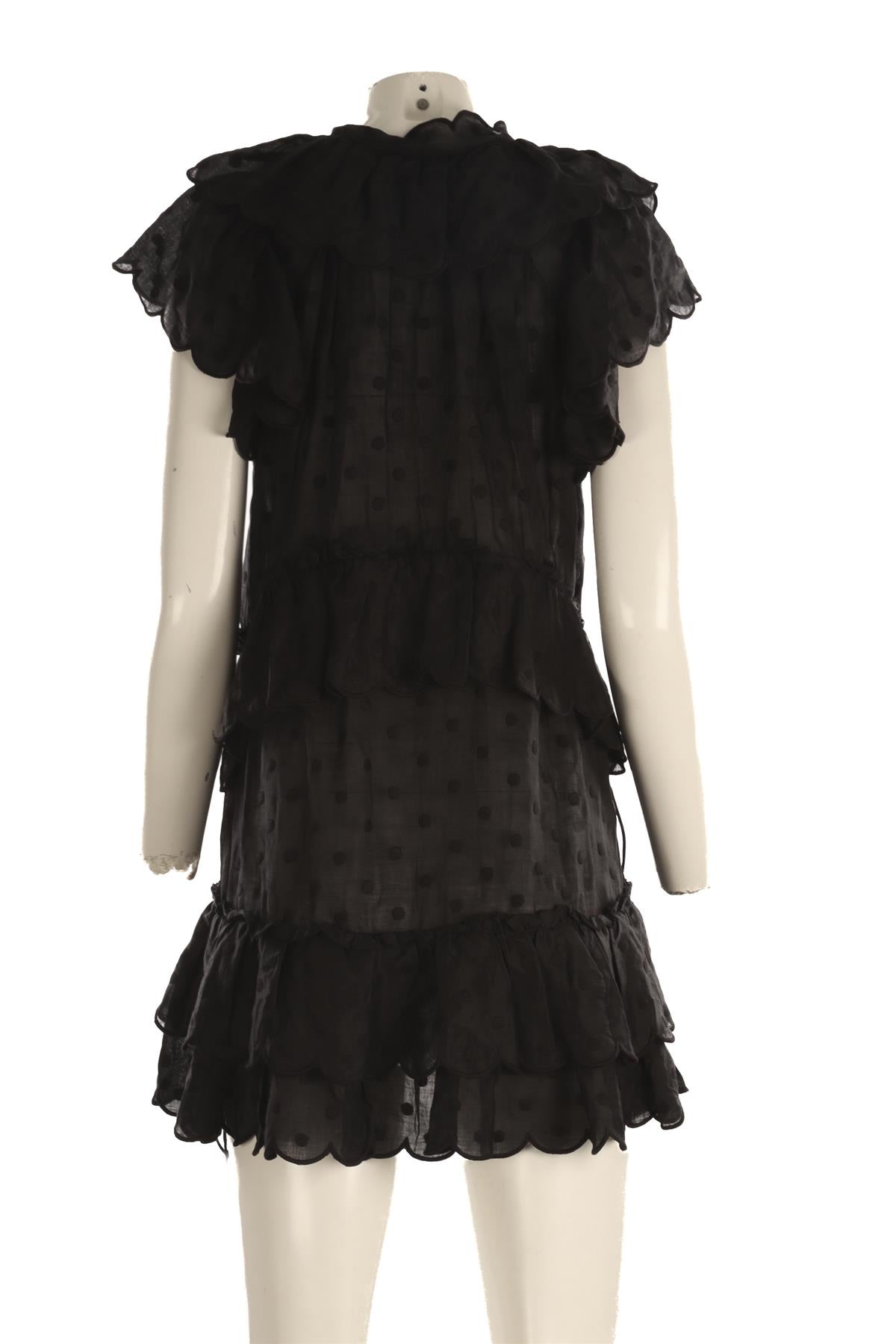 ZIMMERMANN BLACK WOVEN MINI DRESS UK 8