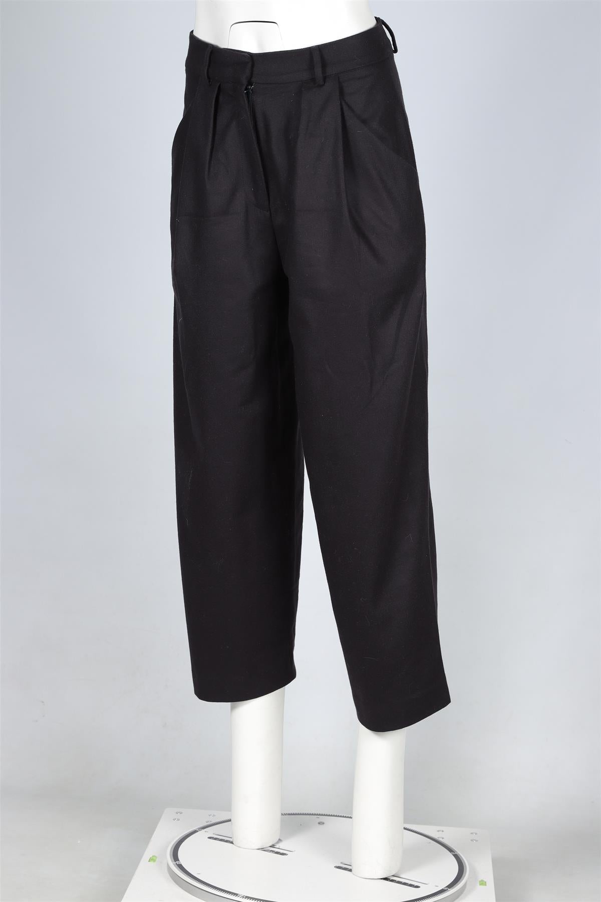 CHINTI & PARKER NAVY WOOL WIDE LEG PANTS UK 6