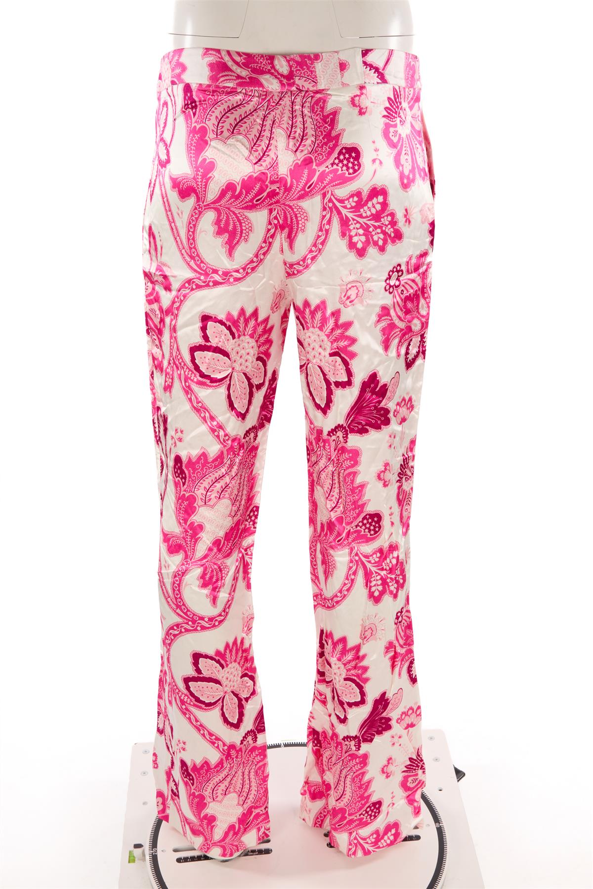 ETRO PINK SATIN STRAIGHT LEG PANTS IT 42 UK 10