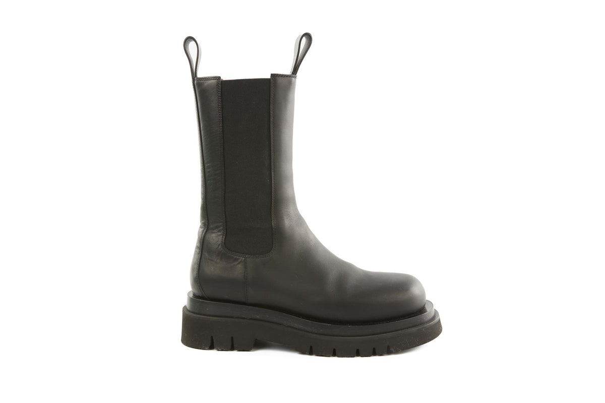 BOTTEGA VENETA BLACK LUG LEATHER ANKLE BOOTS EU 36 UK 3 US 6