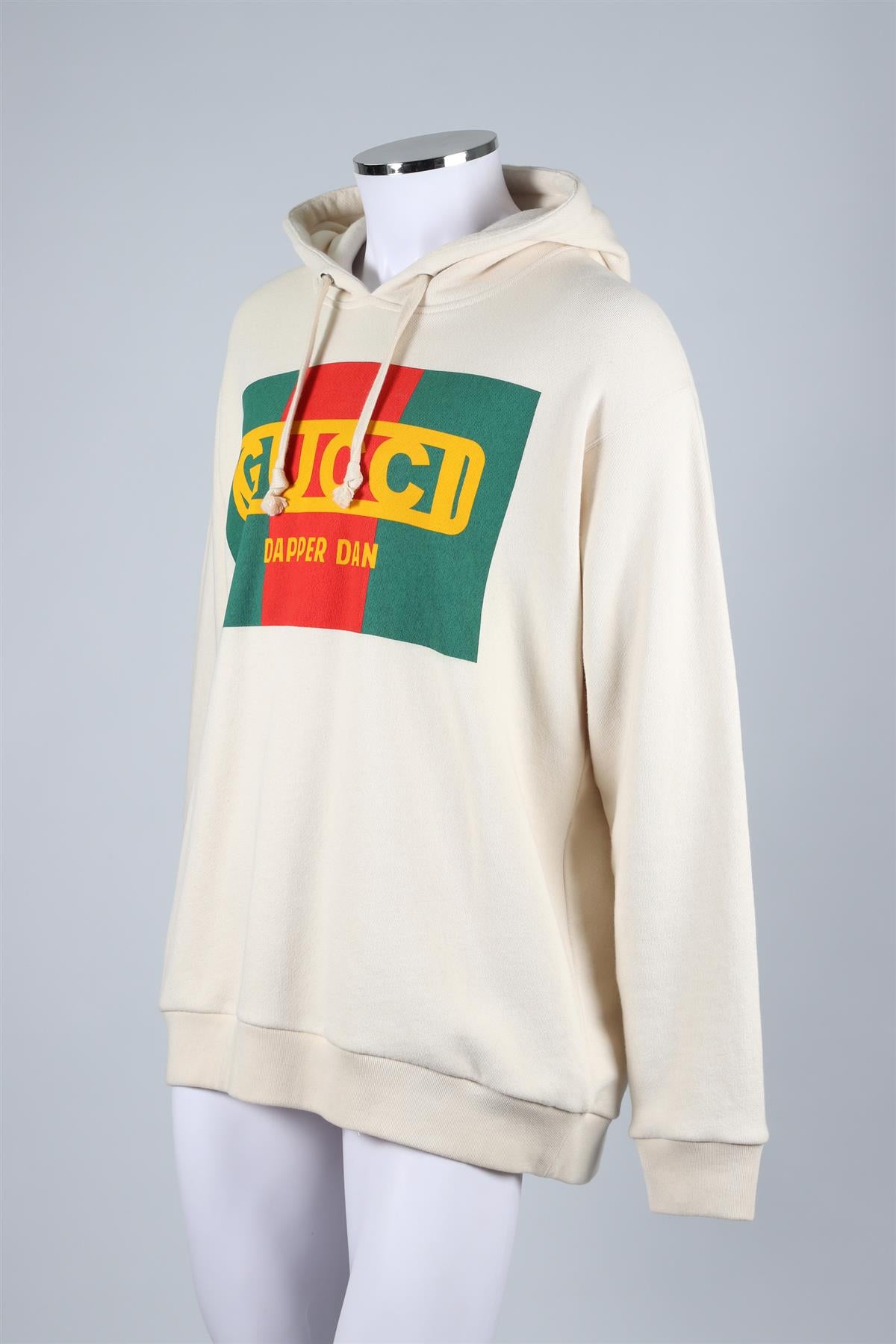 GUCCI + DAPPER DAN CREAM MEN'S COTTON HOODIE LARGE