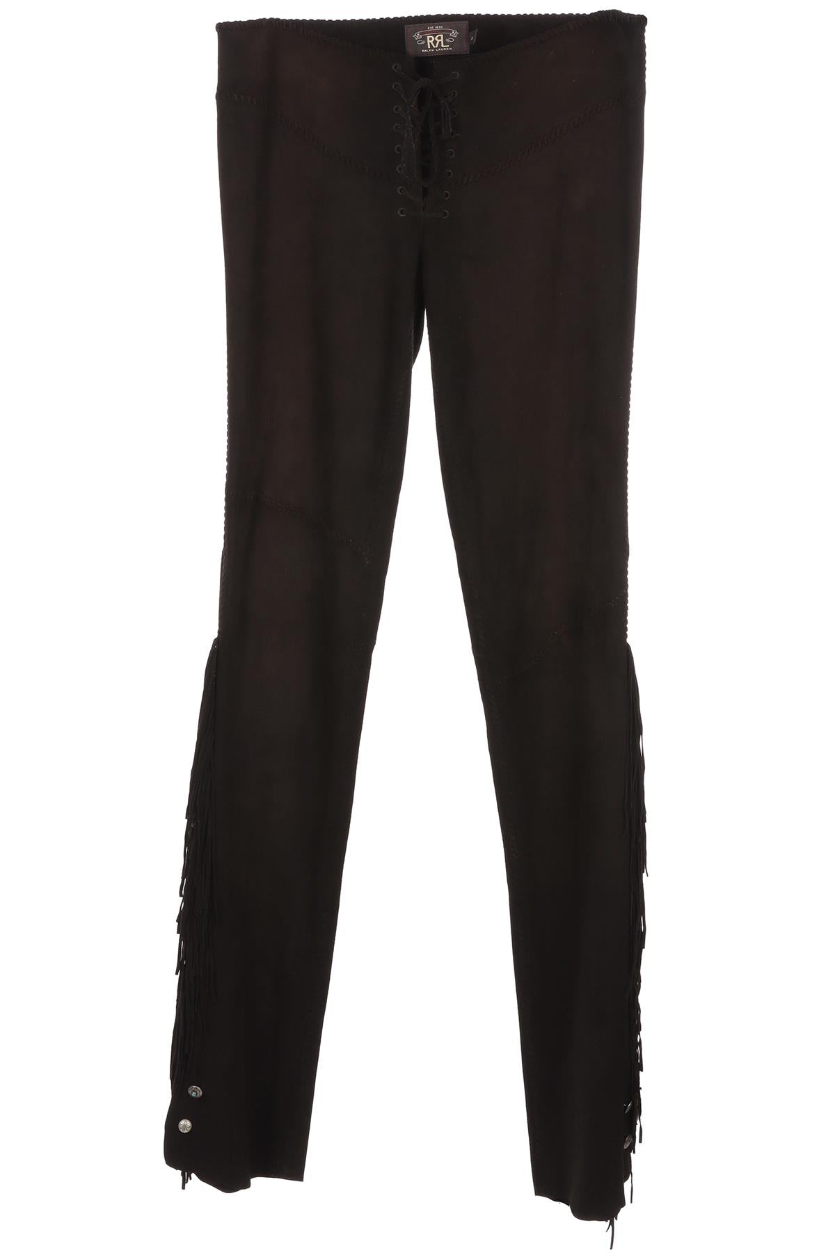RRL RALPH LAUREN BLACK SUEDE STRAIGHT LEG PANTS W28