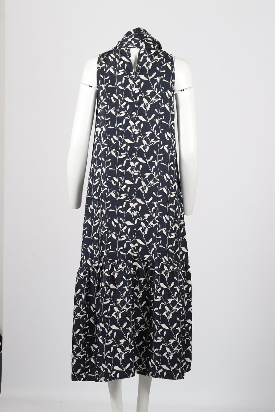 ASCENO PRINTED SILK MAXI DRESS SMALL