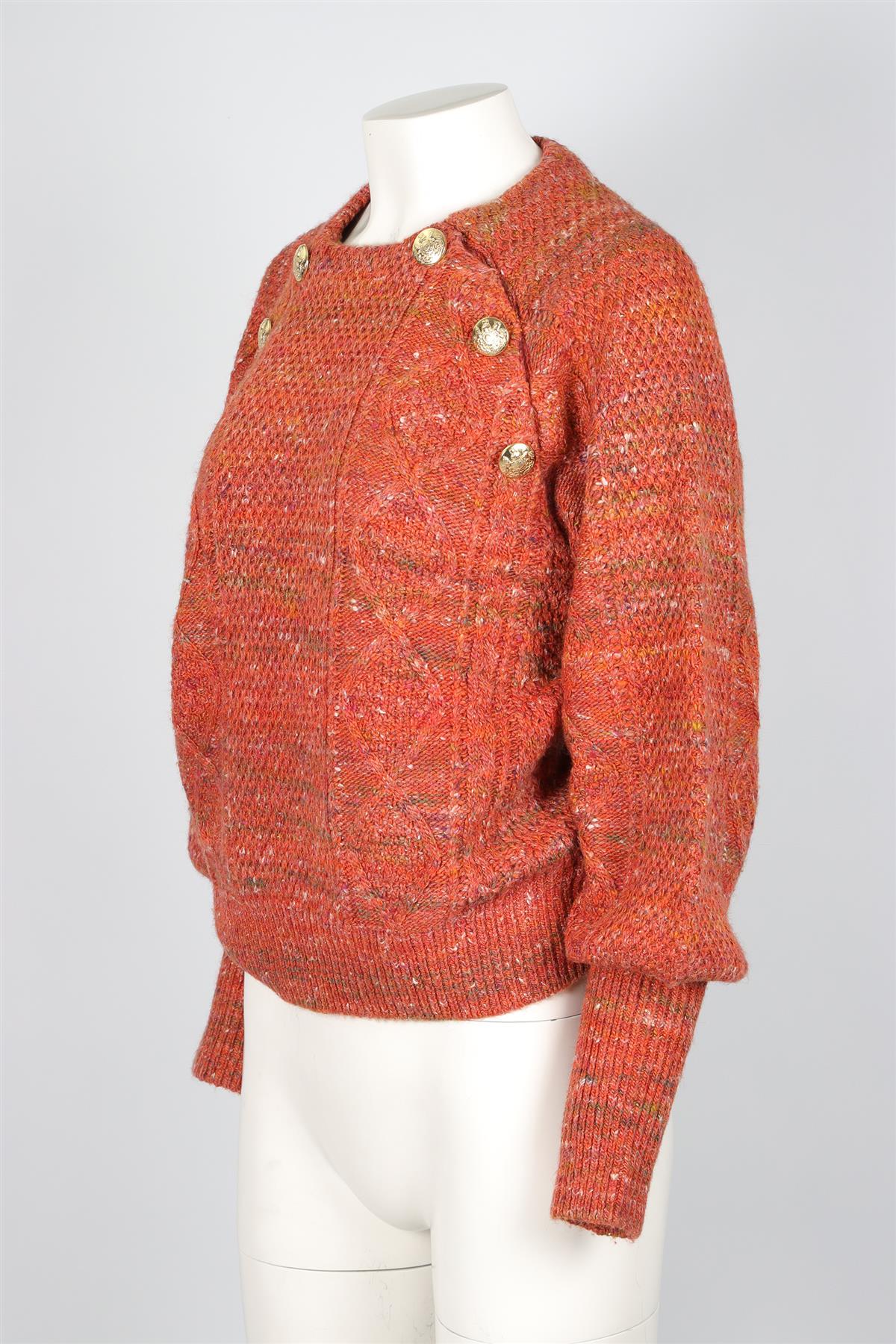 VERONICA BEARD ORANGE WOOL SWEATER MEDIUM