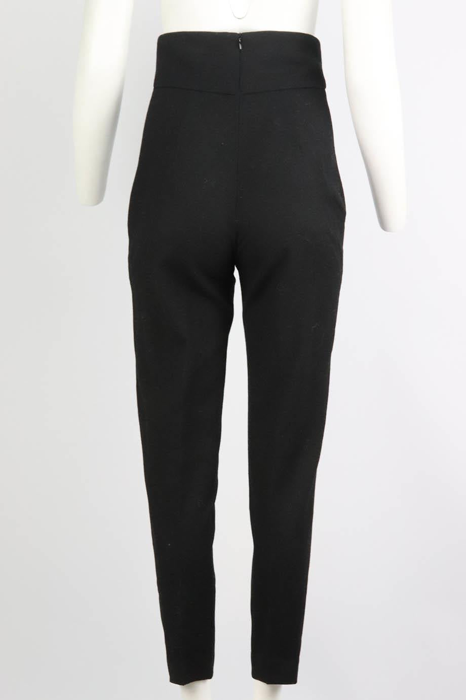 LA MANIA WOOL TAPERED LEG PANTS FR 38 UK 10