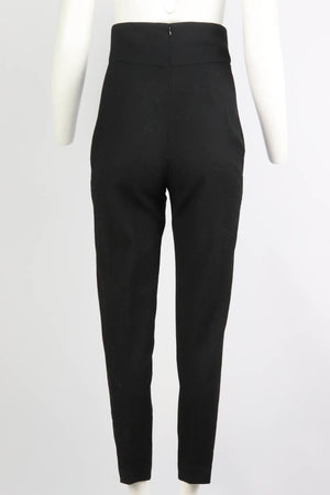 LA MANIA WOOL TAPERED LEG PANTS FR 38 UK 10