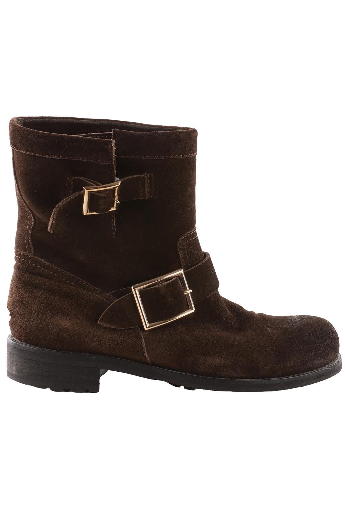 JIMMY CHOO BROWN SUEDE ANKLE BOOTS EU 38 UK 5 US 8