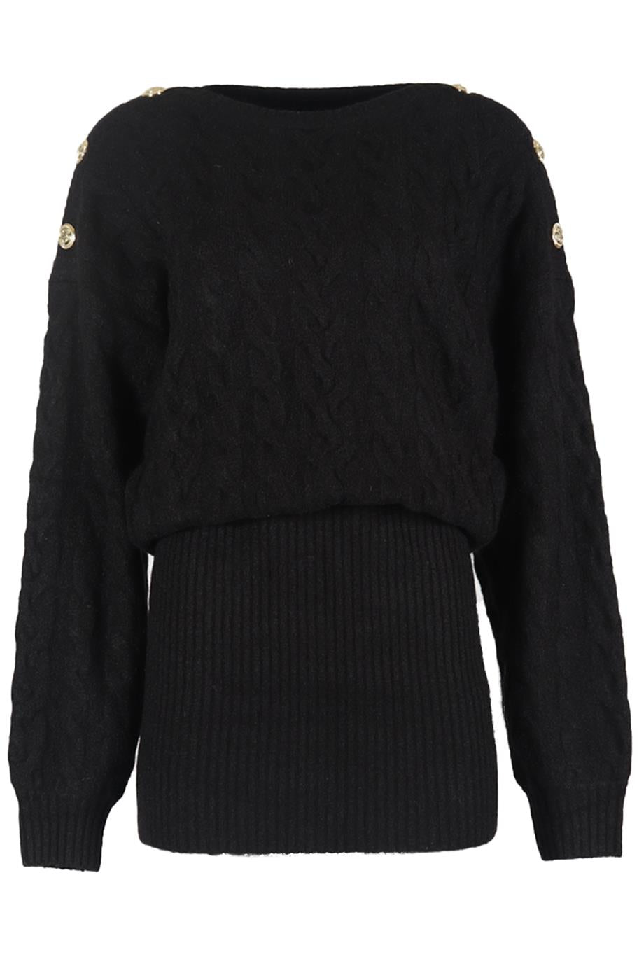 RETROFÊTE CABLE KNIT WOOL BLEND MINI DRESS MEDIUM