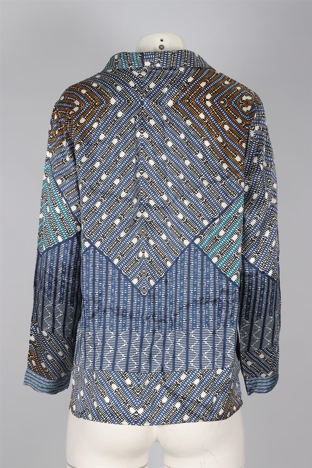 ASCENO BLUE SILK SHIRT & SHORTS SET SMALL