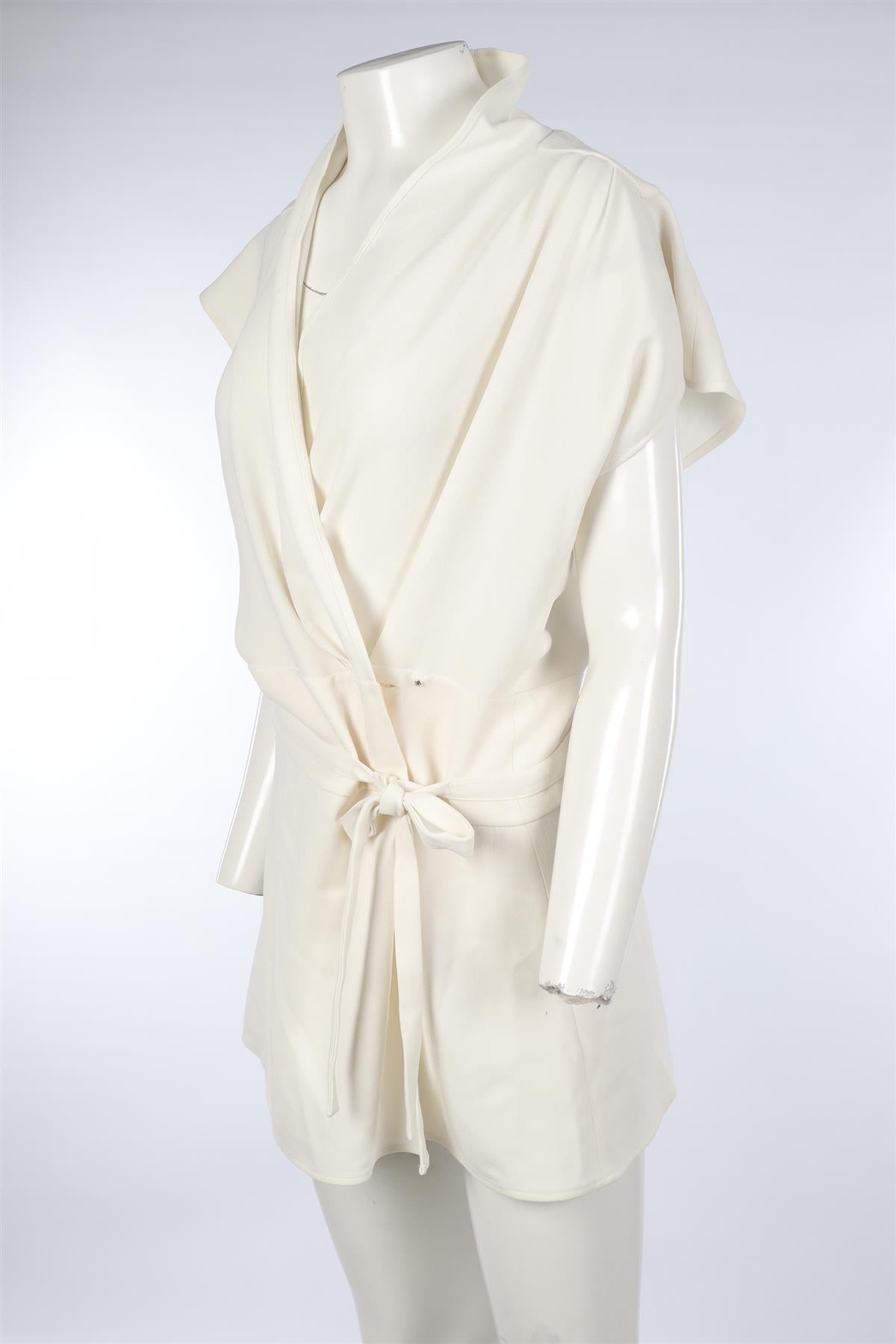 BALENCIAGA CREAM CREPE MINI DRESS FR 36 UK 8