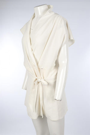 BALENCIAGA CREAM CREPE MINI DRESS FR 36 UK 8