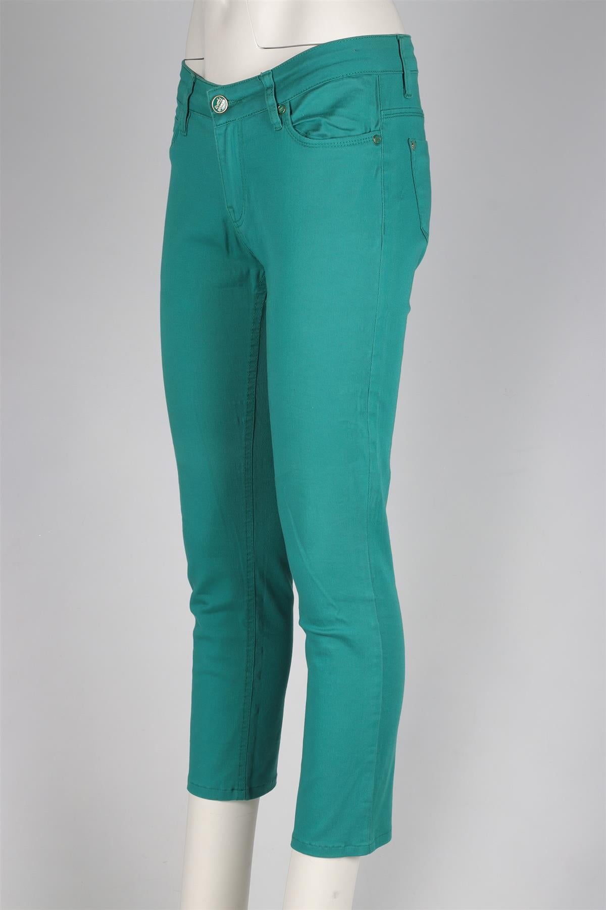 HERMÈS GREEN HIGH RISE SKINNY JEANS W31 UK 12-14