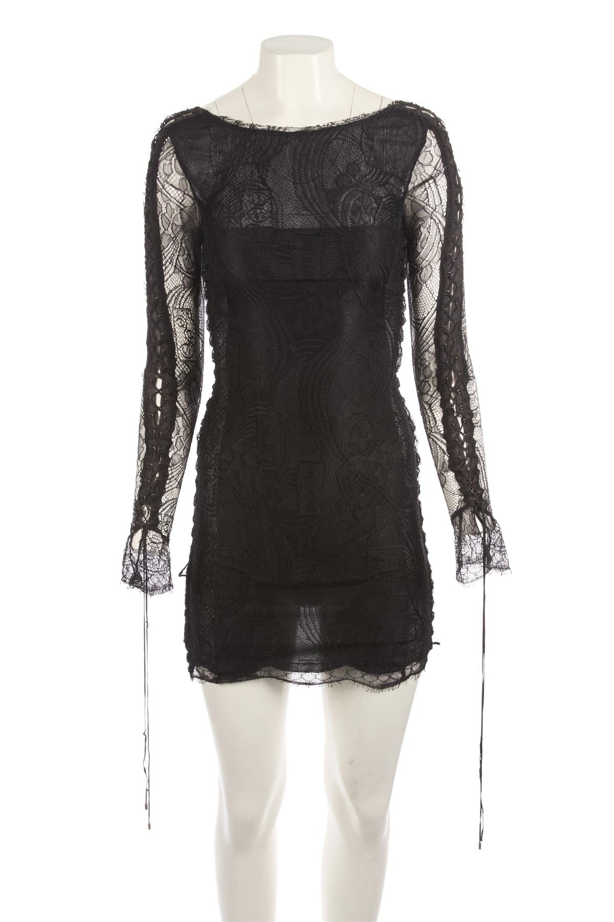 EMILIO PUCCI BLACK LACE MINI DRESS UK 8