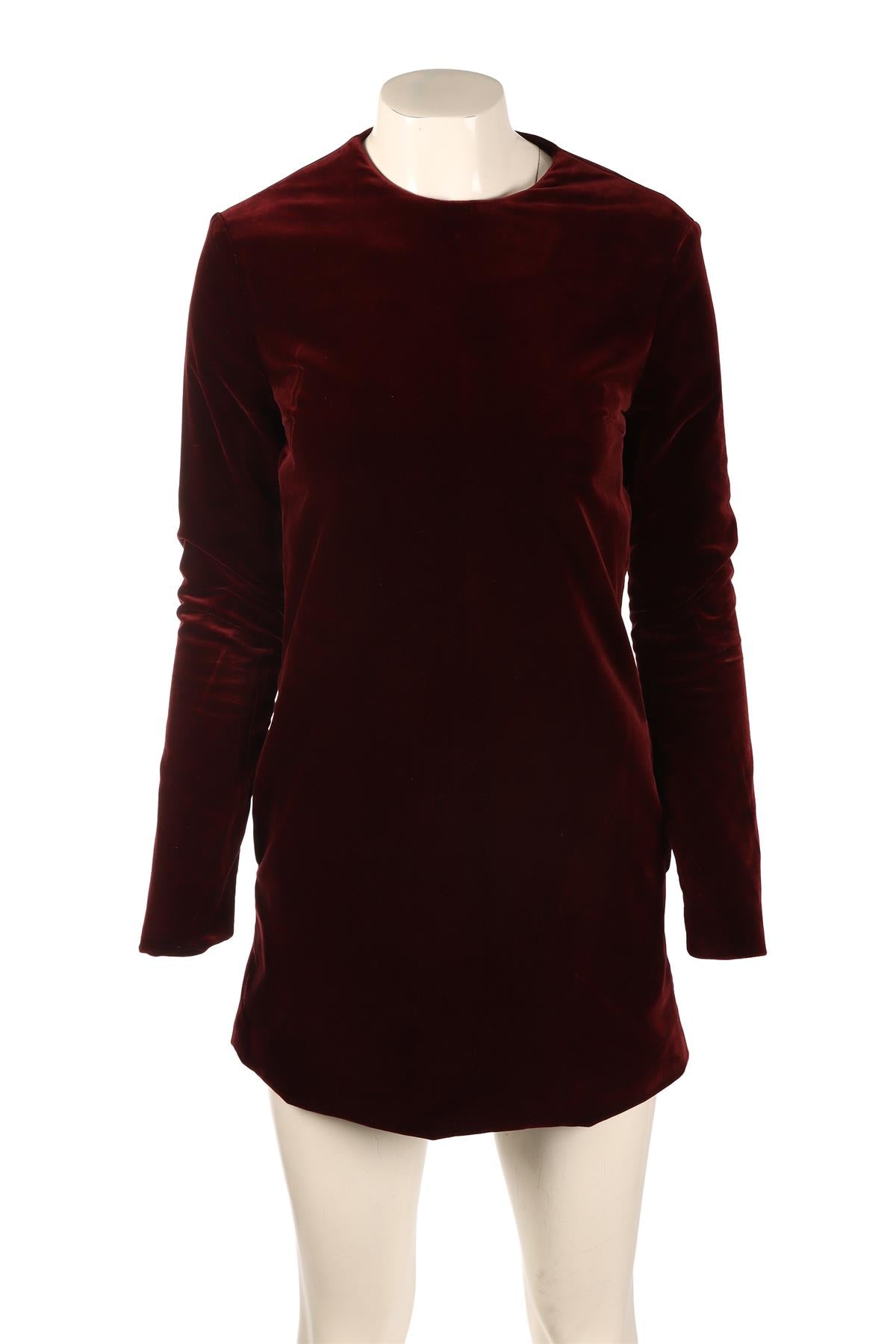 RACIL BURGUNDY VELVET MINI DRESS FR 38 UK 10